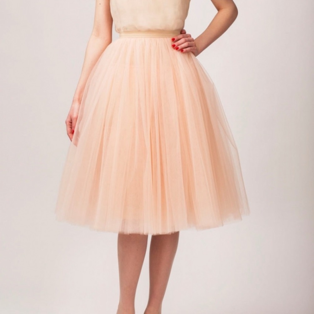 Peach Tulle Thick Skirt size x-small